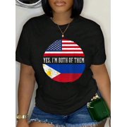 Half American Half Filipino USA Flag Philippines Heritage T-Shirt
