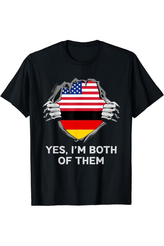 Half American Half German USA Germany Flag Mens Womens T-Shirt