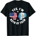 thumbnail image 1 of Half American Half Guatemalan Flag Yes I'm Both Of Them T-Shirt, 1 of 3