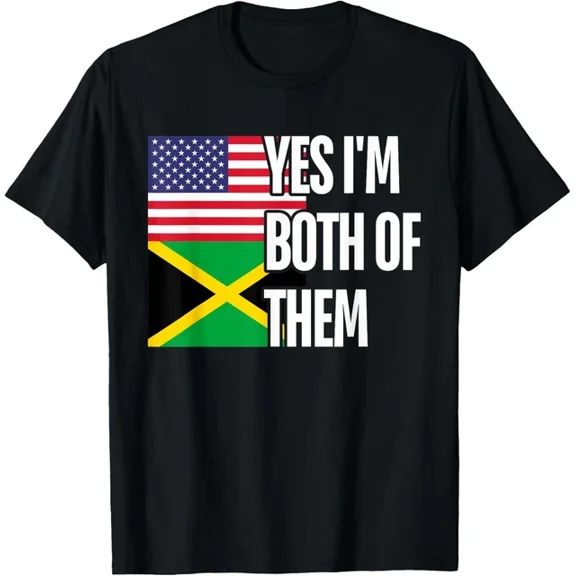 Half American Half Jamaican Usa Flag Jamaica Heritage Dna T-Shirt Unisex S-5XL Hot Trending Shirt, Vintage Birthday Gift