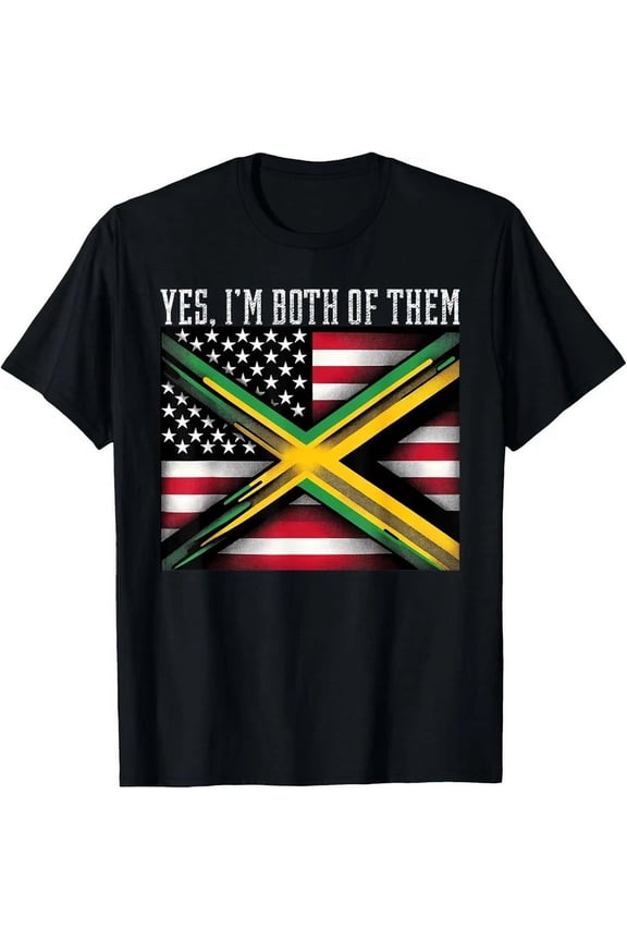 Half American Half Jamaican Usa Flag Jamaica Heritage Dna T-Shirt Unisex S-5XL Hot Trending Shirt, Vintage Birthday Gift
