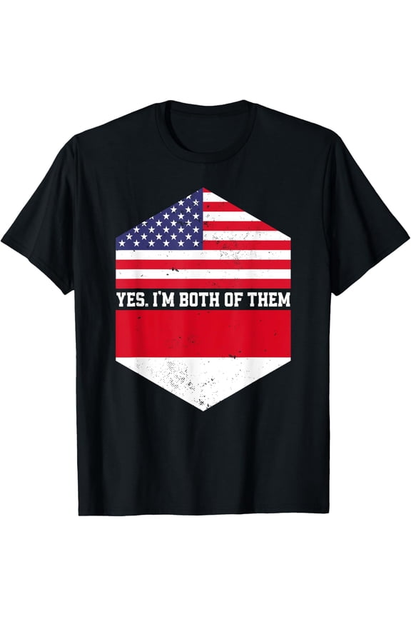 Half American Half Monégasque USA Flag Monaco T-Shirt