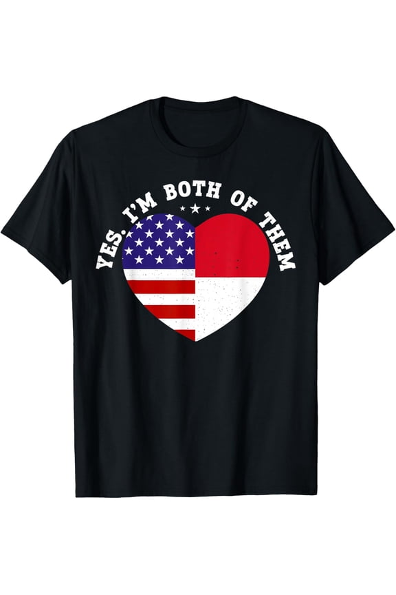 Half American Half Monaco USA Flag Men Women T-Shirt