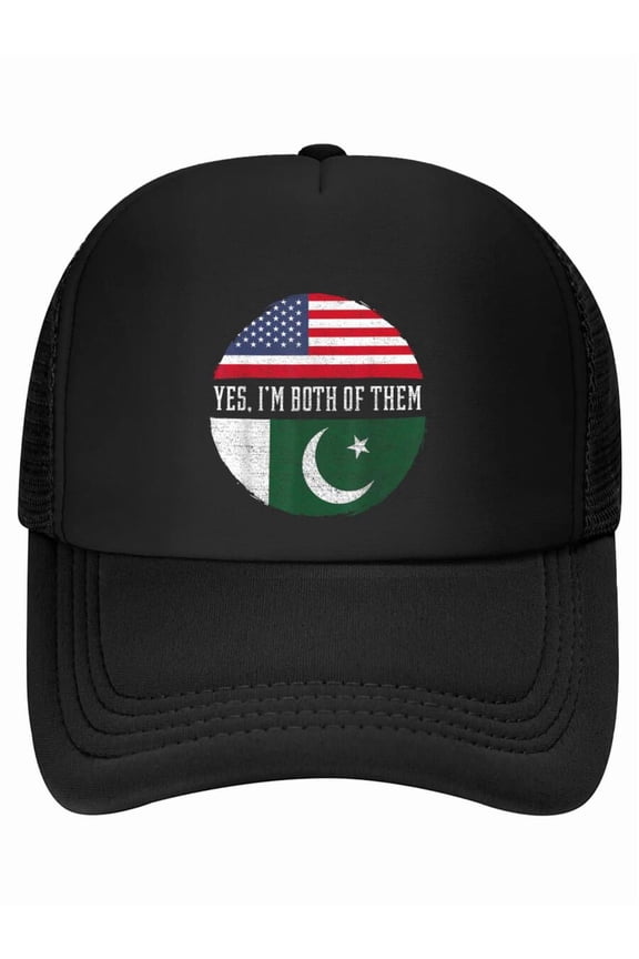 Half American Half Pakistani USA Flag Pakistan Heritage DNA Women Men Baseball Cap