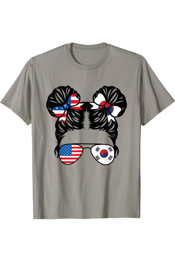Half American South Korean Girl USA South Korea Flag Patriot T-Shirt, Unisex T-Shirt