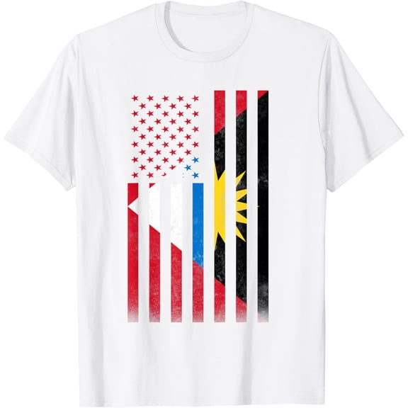 Half Antiguan & Barbudan Flag | Vintage American Inside USA T-Shirt100% pure cotton white short-sleeved T-shirts for men and women