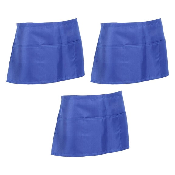 Half Apron Professional Kitchen Staff Stain Resistant with 3 Pocket Waist Apron For Cooking Serving