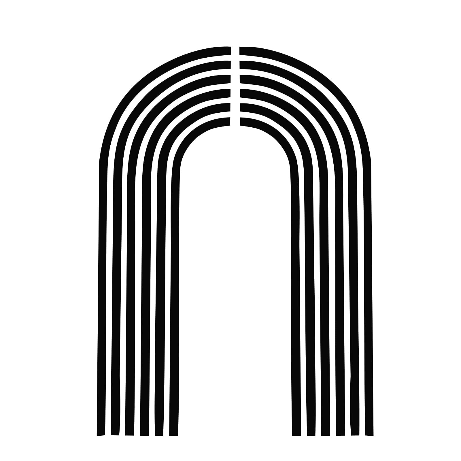 Half Arch Wall Decal Rainbow Wall Sticker Abstract Wall Decal Black