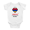 thumbnail image 1 of Half Armenian Is Better Than None Cute Baby Bodysuits (White, 12-18 Months), 1 of 5