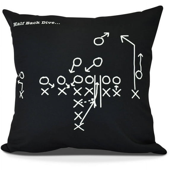 Half Back Dive Geometric Print Outdoor Pillow