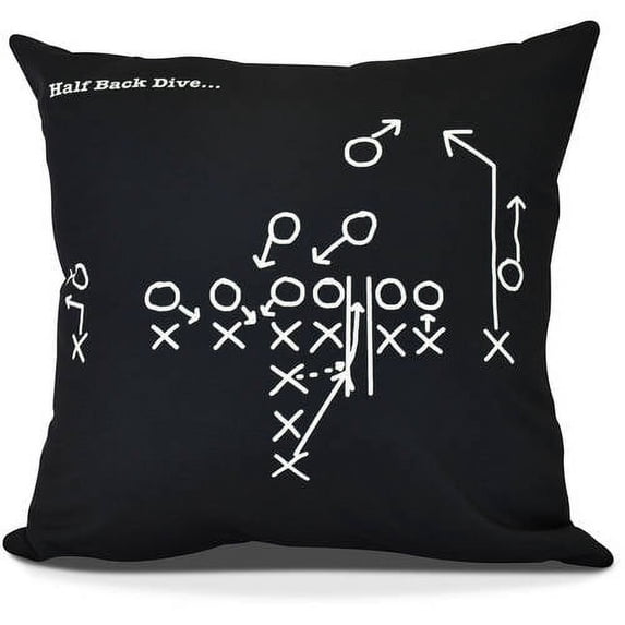 Half Back Dive Geometric Print Outdoor Pillow