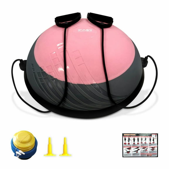 Half Balance Ball Yoga Trainer with Detachable Resistance Bands for Strength