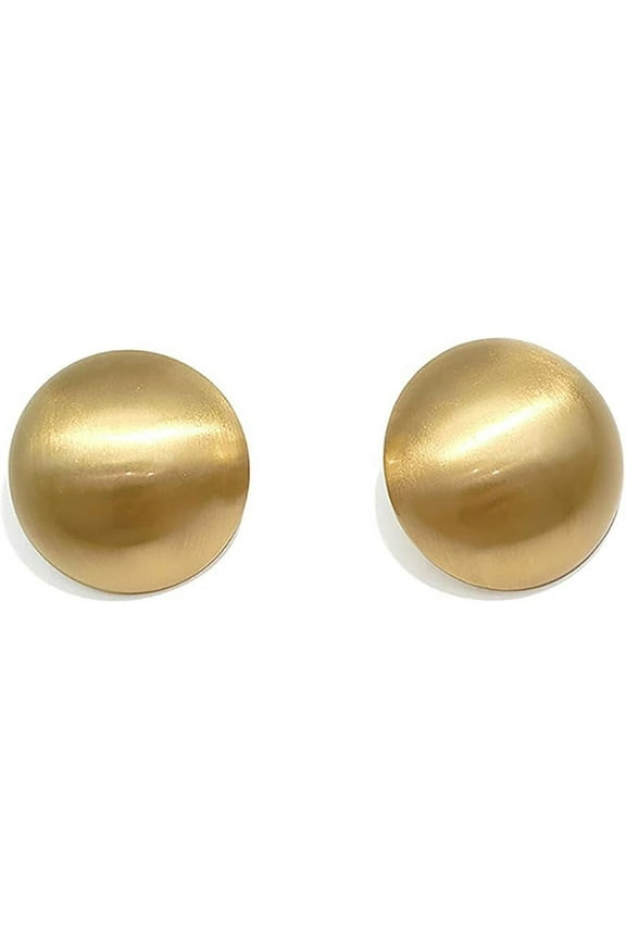 Half Ball Dome Stud Earrings 925 Sterling Silver Post Pin for Women Gold-Toned Round Moon Post Studs Minimalist Fashion Boho Festival Ornament Jewelry