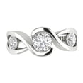 thumbnail image 1 of Half Bezel Set Three Stone Bypass Shank Ring 2.1 Ct Diamond 14K White Gold Over, 1 of 2