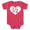 thumbnail image 1 of Half Birthday Bodysuit Girls 1/2 in Heart Birthday Glitter Gold Outfit for Baby Girls Vintage Hot Pink Bodysuit 12 Months, 1 of 2
