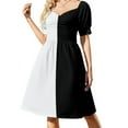 thumbnail image 1 of Half Black Half White ShortSleeved Dress dress Cocktail of dresses clothes, 1 of 5