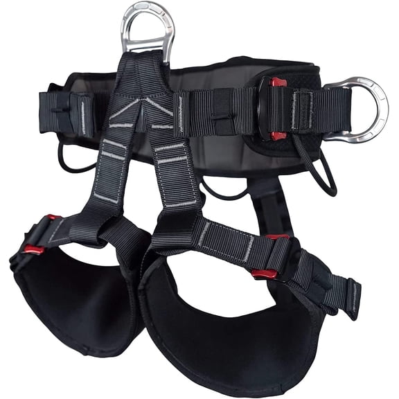 Half Body Climbing Harness Thicken Padded Waist Belt 22KN Breaking Strength Full Adjustable for Tree Work Rock Climbing Rescue Firefighting Caving