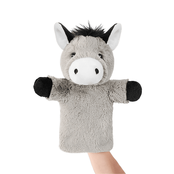 Half-Body Jungle Animal Hand Puppets (Giraffe, Cow, Pig & More) - Soft Plush Parent-Chi Interaction Glove Puppets, Educational Role-Play Toys