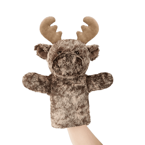 Half-Body Jungle Animal Hand Puppets (Giraffe, Cow, Pig & More) - Soft Plush Parent-Chi Interaction Glove Puppets, Educational Role-Play Toys