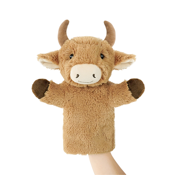 Half-Body Jungle Animal Hand Puppets (Giraffe, Cow, Pig & More) - Soft Plush Parent-Chi Interaction Glove Puppets, Educational Role-Play Toys