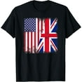 thumbnail image 1 of Half British UK Flag | Vintage United Kingdom USA Gift T-Shirt, 1 of 4