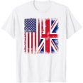 thumbnail image 1 of Half British UK Flag | Vintage United Kingdom USA Gift T-Shirt, 1 of 4