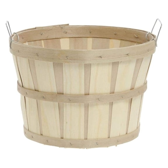 Half Bushel Oval Baskets with Side Handles, Set of 6, Brown