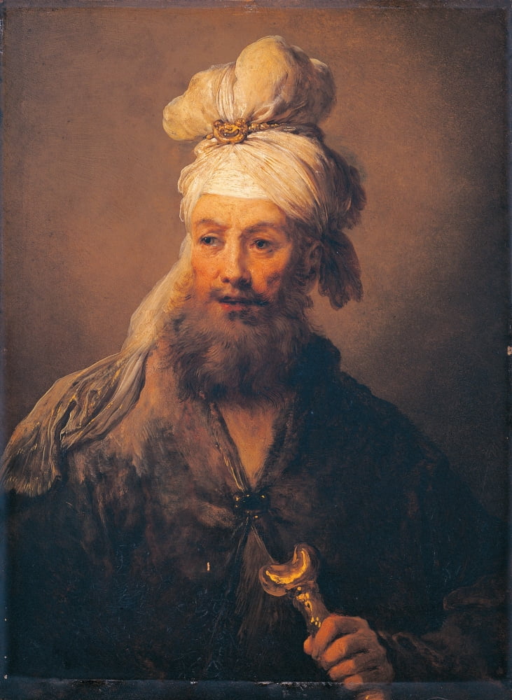 Half Bust Of A Bearded Man With Turban Canvas Art - (18 x 24)