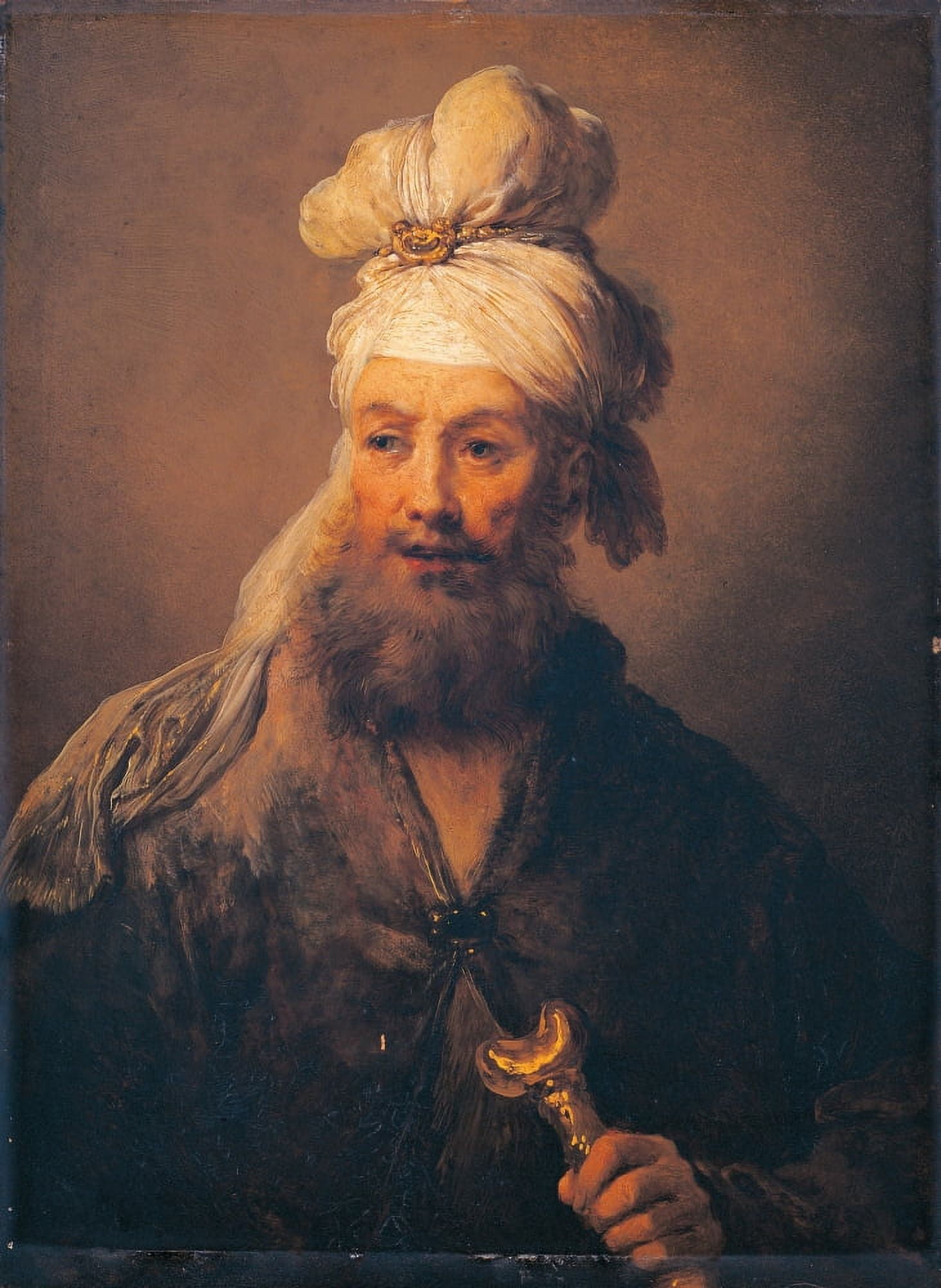 Half Bust Of A Bearded Man With Turban Canvas Art - (24 x 36)