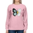 thumbnail image 1 of Half Butterfly Half Daisy Sweatshirt Women -Image by Shutterstock, Female 3X-Large, 1 of 4