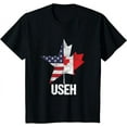 thumbnail image 1 of Half Canadian American USEH Canada USA Flag United States T-Shirt, 1 of 3