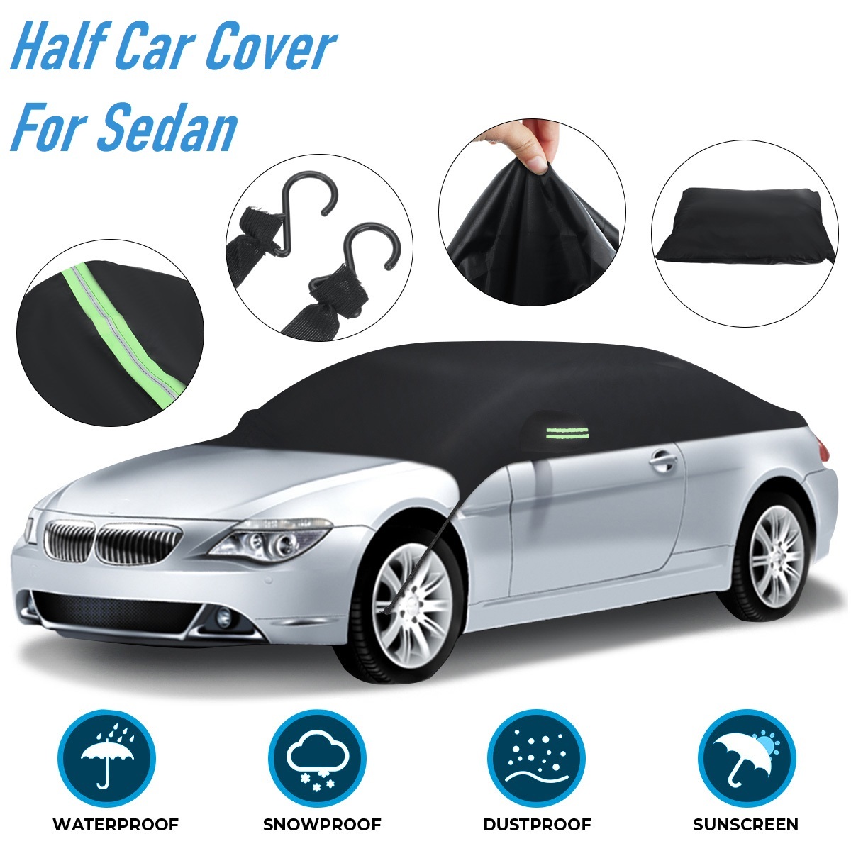 Car Windshield Sun Shade Top Half Cover Soft Aluminum UV Resistant