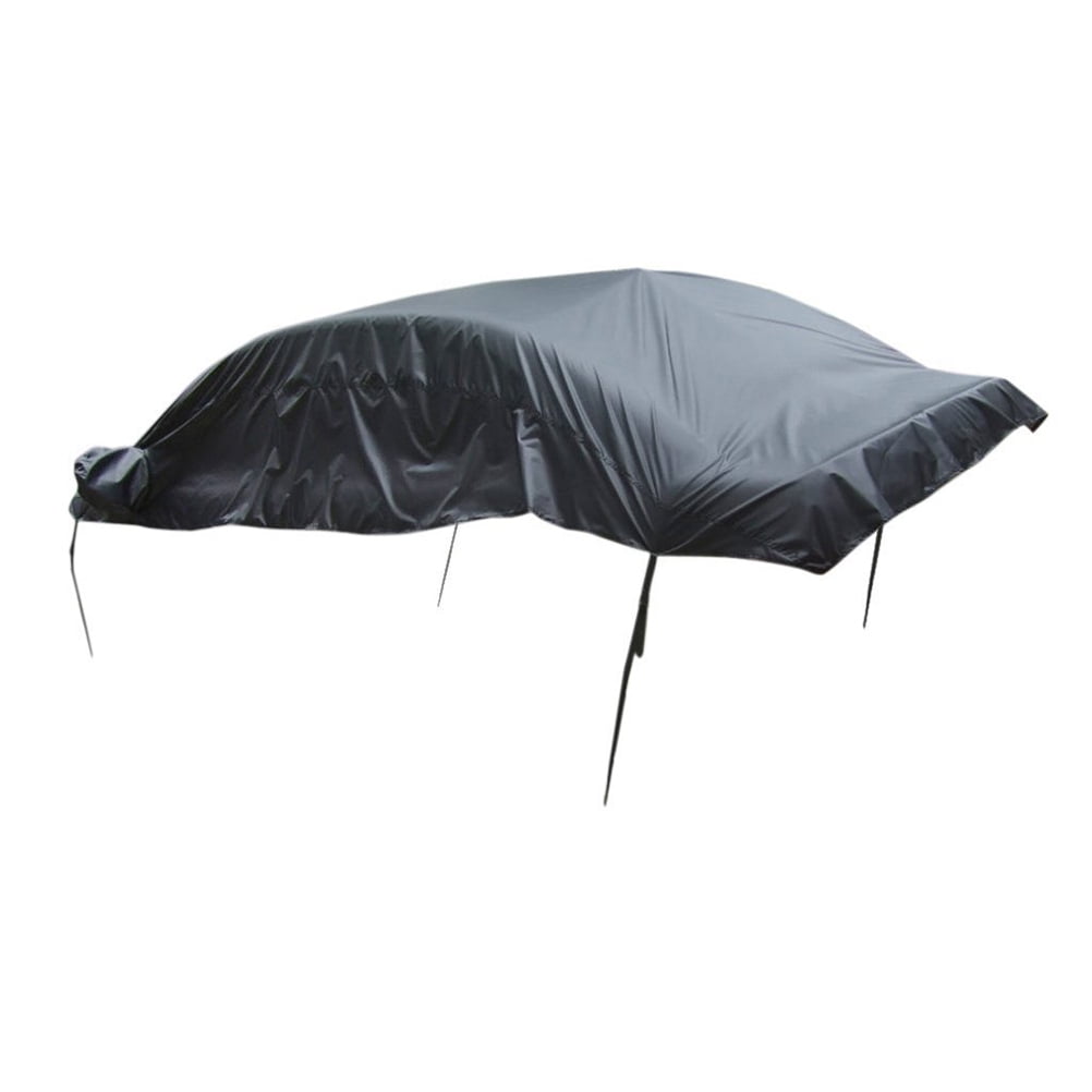 Shuliwen car shield Waterproof Car Half Body Sun Shade Cover Shield Snow Dust Protector Size XL Black