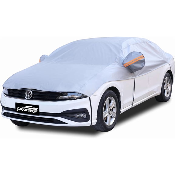 Half Car Cover for Snow Fit Medium/Small Sedans/Coupe Such as Honda Civic, Totota Corolla,Porsche 911 etc.
