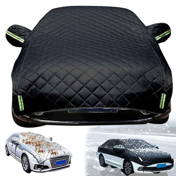 Half Car Hail Protection Cover, Thickened Waterproof Vehicle Cover for Cars & SUVs, Snow, Wind & UV Resistant