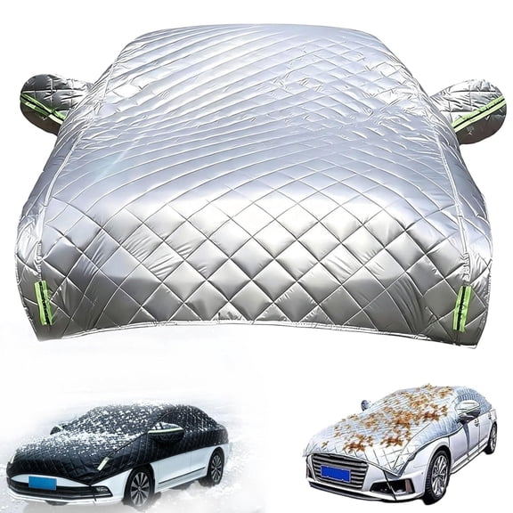 Half Car Hail Protection Cover, Thickened Waterproof Vehicle Cover for Cars & SUVs, Snow, Wind & UV Resistant