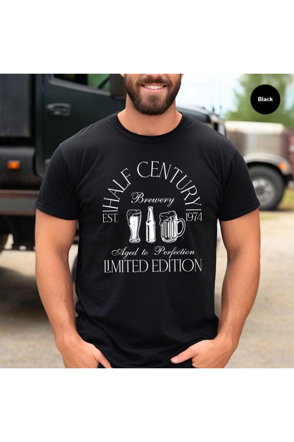 Half Century 50th Birthday T-Shirt, Limited Edition 50th Birthday T-Shirt, 50th Birthday Gift, 1974 Aged to Perfection Birthday Gift, SL3244