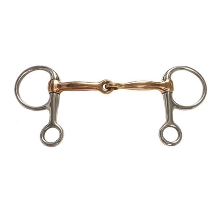 Half Cheek Jointed Copper Snaffle Bit - 5 in.