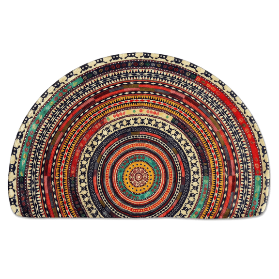 Half Circle Bath Mat, Cute Door Mat Boho Bathroom Rug for Indoor Entrance Entryway Kitchen and Home Decor
