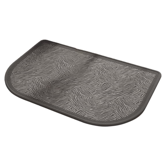 Half Circle Bath Mat, Thin Non- Bathroom Rug with Rubber Backing, Quick Dry Washable Woven Bath Mat Fits Under Door, Absorbent Low Pile Shower Rug for Bathroom Floor, 15.7"x23.6"