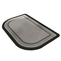 Half Circle Bath Mat, Thin Non- Bathroom Rug with Rubber Backing, Quick Dry Washable Woven Bath Mat Fits Under Door, Absorbent Low Pile Shower Rug for Bathroom Floor, 15.7"x23.6"