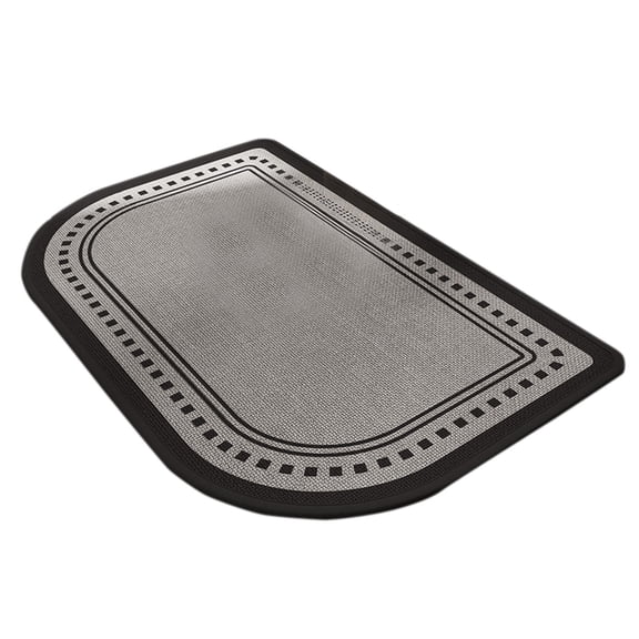 Half Circle Bath Mat, Thin Non- Bathroom Rug with Rubber Backing, Quick Dry Washable Woven Bath Mat Fits Under Door, Absorbent Low Pile Shower Rug for Bathroom Floor, 11.8"x19.7"