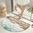 thumbnail image 1 of Half Circle Door Mat 24x16 Inch, Absorbent Non-Slip Entryway Rug for Front Door, Kitchen Sink & Bathroom, Machine Washable Low Profile Polyester Floor Mat, 1 of 5