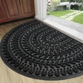 thumbnail image 1 of Half Circle Door Mat Front Door Mat Outside Entrance Welcome Mats Outdoor Indoor Semicircular Doormat for Outdoor Half Round Door Mats for Garage Muddy Paws 24"x36", 1 of 14