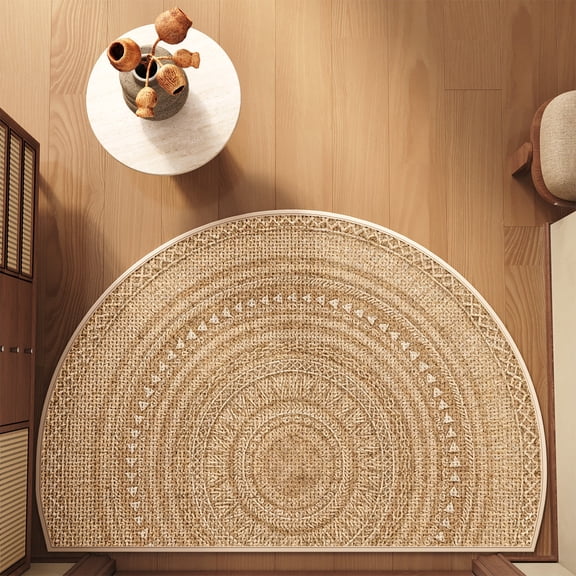 Half Circle Door Mat Outdoor,Braided Entryway Rug Front Door Rug Indoor Outside Entrance, Half Round Rug for Entryway, 16x24"