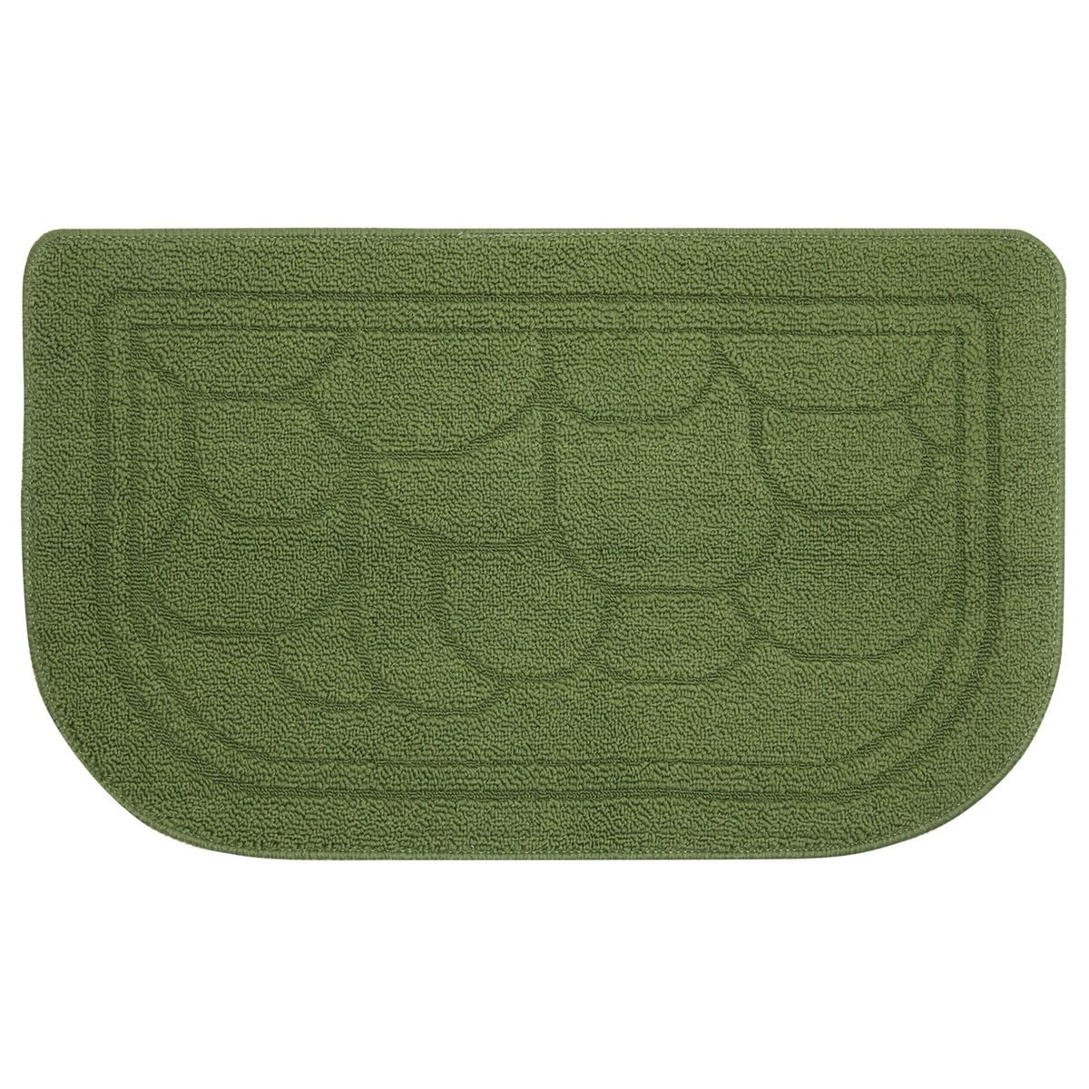 Half Circle Door Mat for Indoors and Outdoors (Green, 30 x 18 Inches)