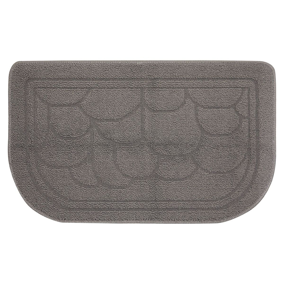 Half Circle Door Mat for Indoors and Outdoors (Grey, 30 x 18 Inches)