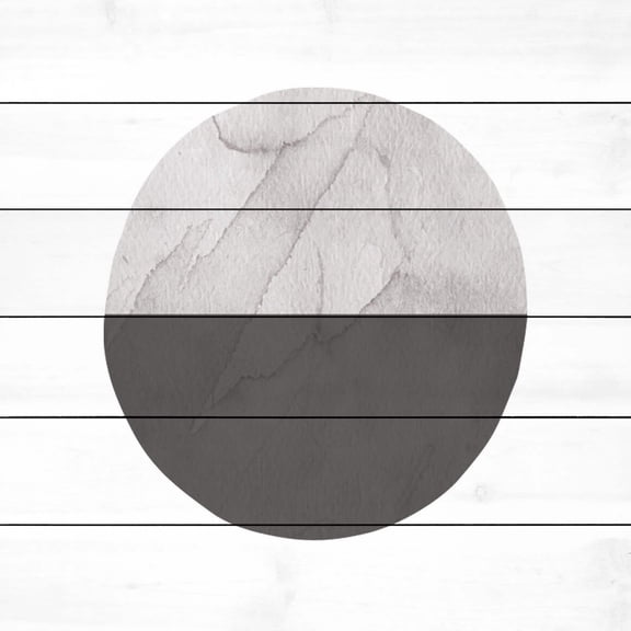 "Half Circle" Painting Print on White Wood