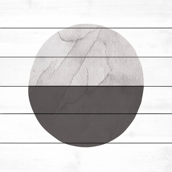 "Half Circle" Painting Print on White Wood