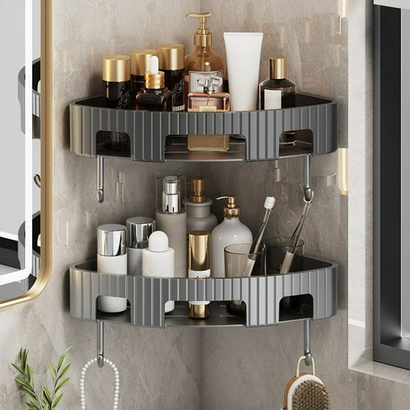 Half Circular Bathroom Corner Shelf, Countertop Sink Organizer, Space-Saving Storage Rack for Bathroom, Shower, Vanity, Compact Design Today’s Must-Have Bargains